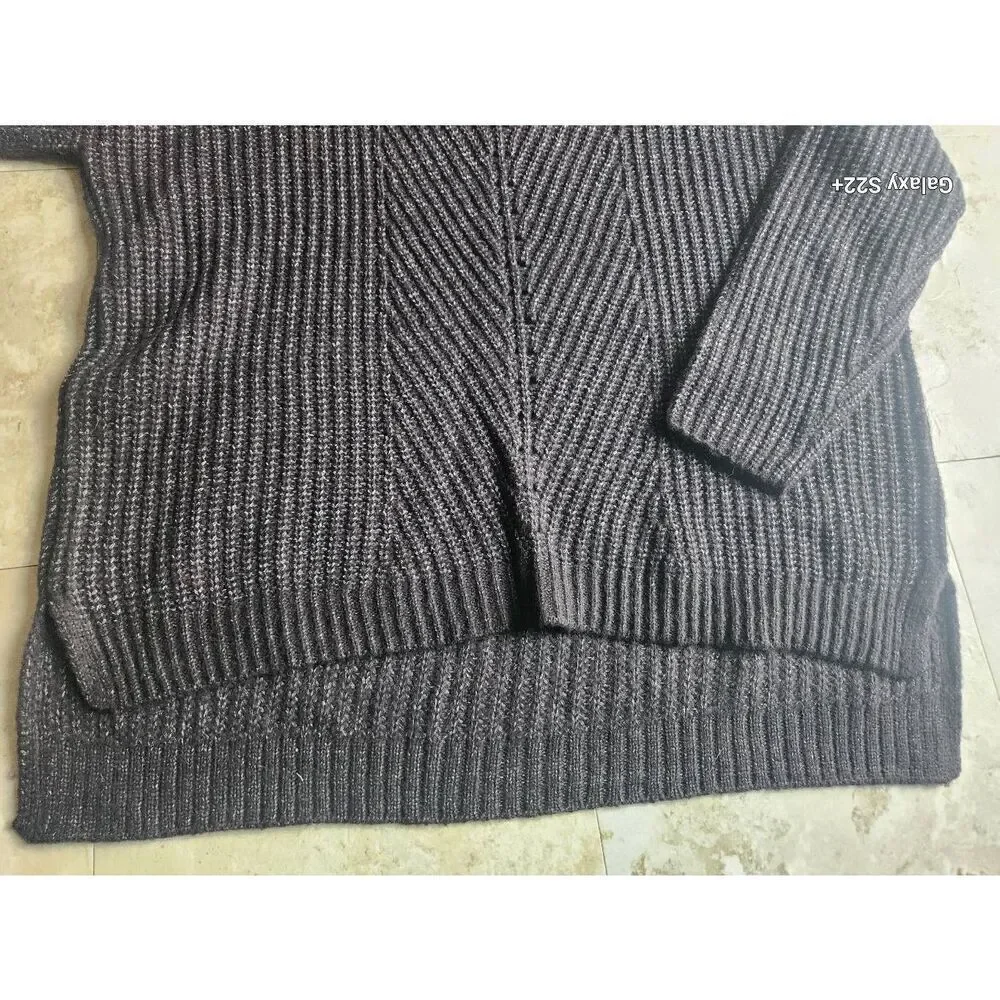 S5 Time and Tru cowl neck sweater charcoal ribbed knit NWT - Picture 10 of 12